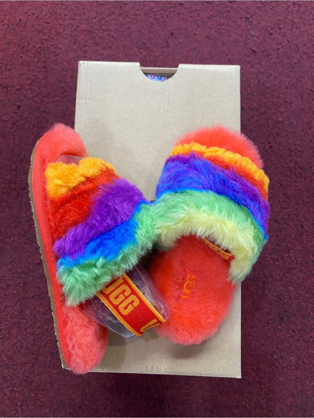 UGG Fluff Yeah Slide Cali Collage Toddler Sandals Slippers RSTR